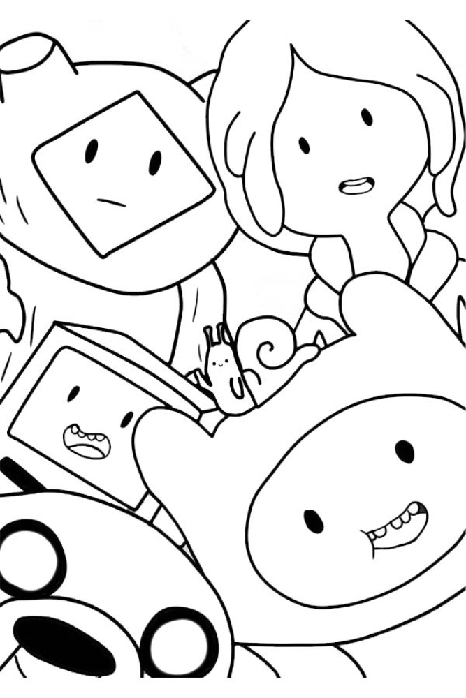 Färbung der Charaktere der Zeichentrickserie Adventure Time